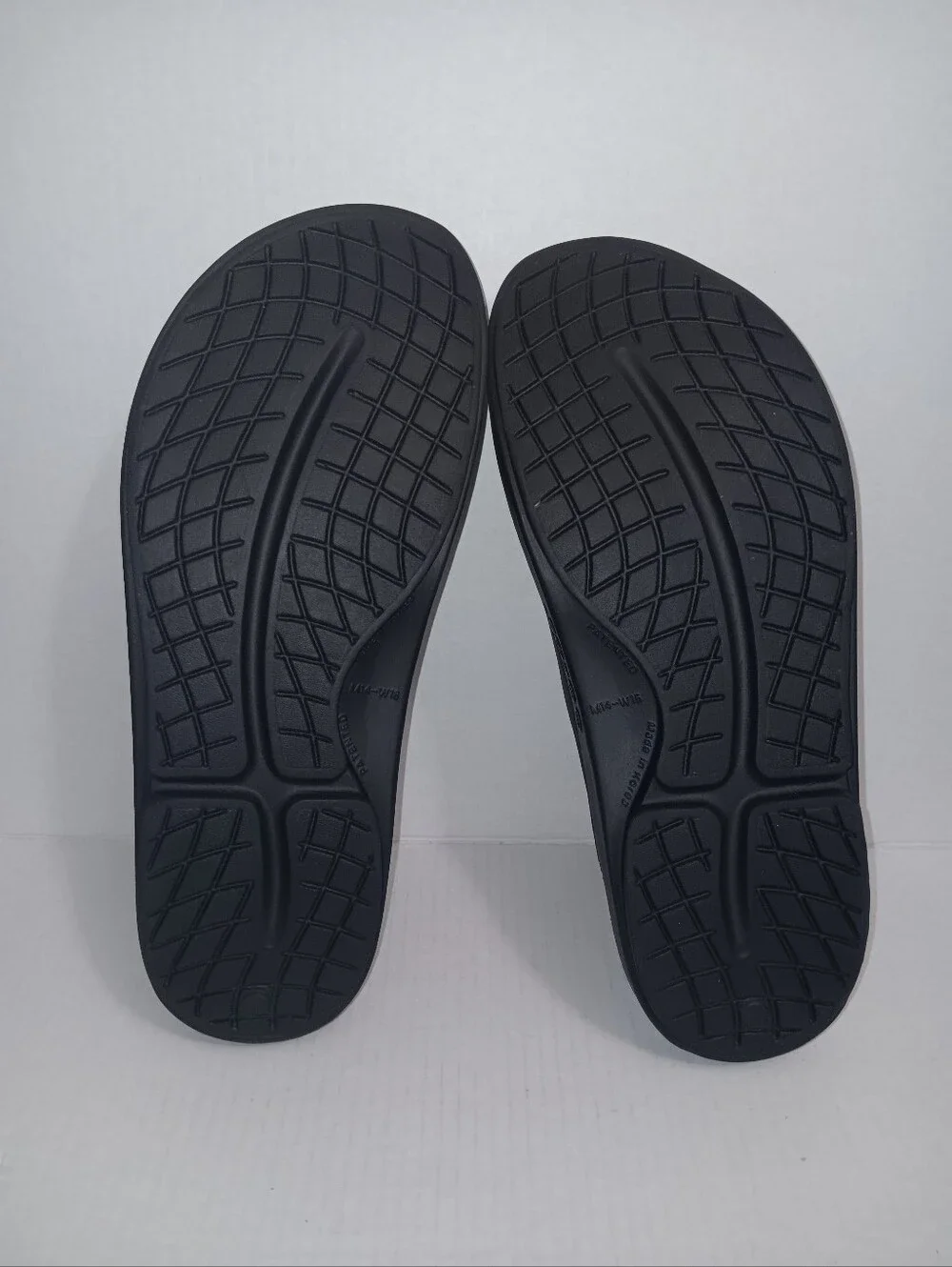 OOFOS OOAHH SLIDE SANDALS BLACK MEN'S SIZE 14